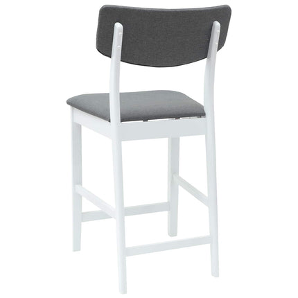 Matstolar 2 st Massiv Gummiträ Vit 48 x 49 x 95 cm