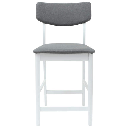 Matstolar 2 st Massiv Gummiträ Vit 48 x 49 x 95 cm