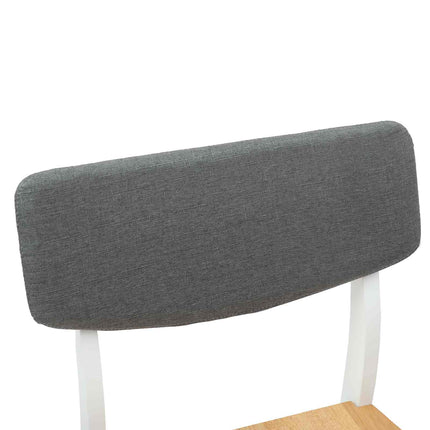 Matstolar 2 st Massiv Gummiträ Vit 48 x 49 x 95 cm