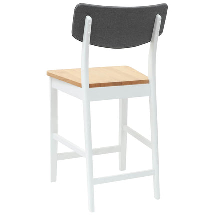 Matstolar 2 st Massiv Gummiträ Vit 48 x 49 x 95 cm