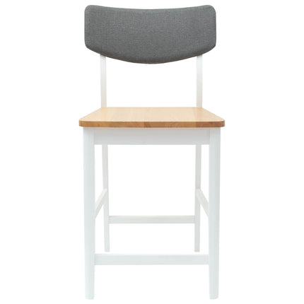 Matstolar 2 st Massiv Gummiträ Vit 48 x 49 x 95 cm