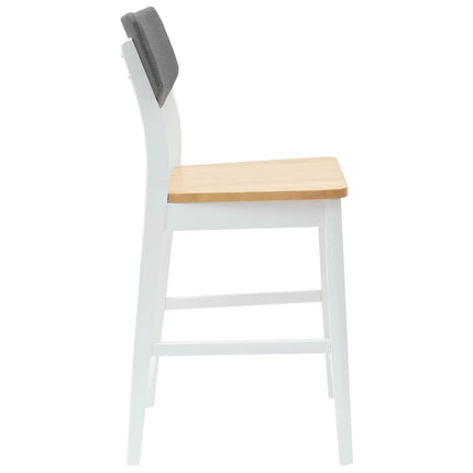Matstolar 2 st Massiv Gummiträ Vit 48 x 49 x 95 cm