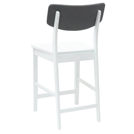 Matstolar 2 st Massiv Gummiträ Vit 48 x 49 x 95 cm