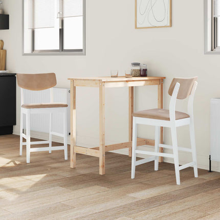 Matstolar 2 pcs Vit 48 x 49 x 95 cm Massiv Gummiträ