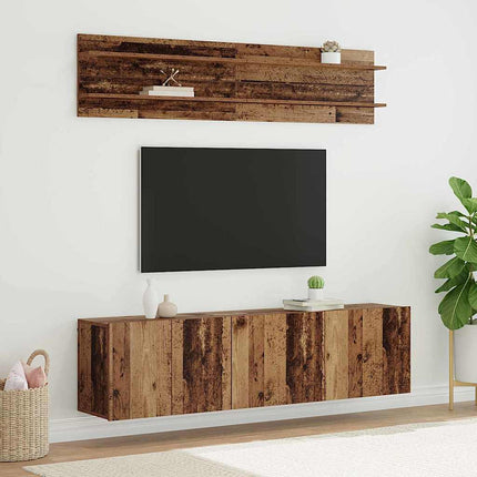 TV Enheter Väggmonterad 6 pcs Gammalt trä Konstruerat trä