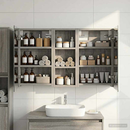 Badrumsskåpsset 3 pcs 80 x 10,5 x 50 cm Konstruerat trä