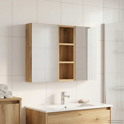 Badrumsskåpsset 3 pcs 80 x 10,5 x 50 cm Konstruerat trä