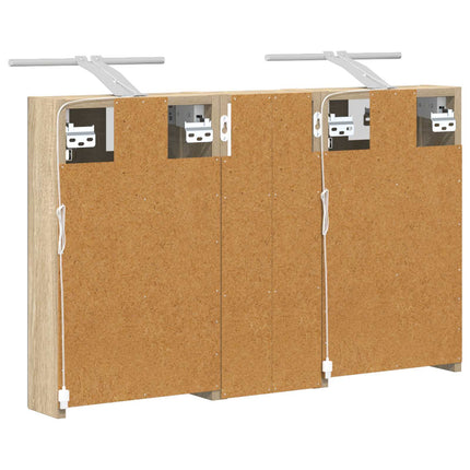 Badrumsskåpsset 3 pcs 80 x 10,5 x 50 cm Konstruerat trä