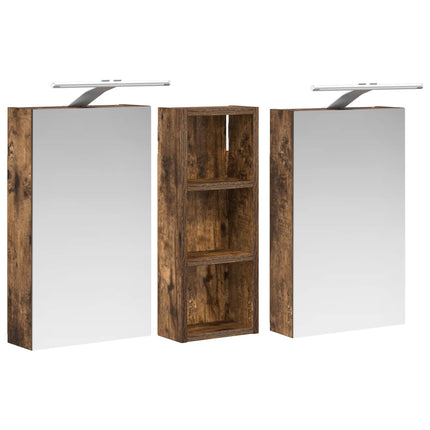 Badrumsskåpsset 3 pcs 80 x 10,5 x 50 cm Konstruerat trä