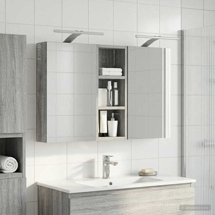 Badrumsskåpsset 3 pcs 80 x 10,5 x 50 cm Konstruerat trä