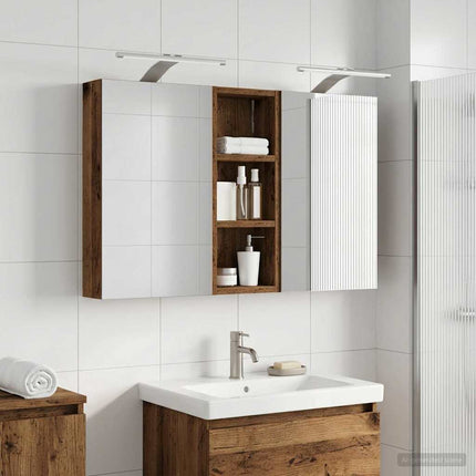 Badrumsskåpsset 3 pcs 80 x 10,5 x 50 cm Konstruerat trä