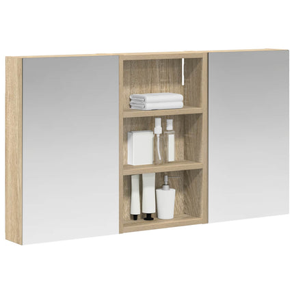 Badrumsskåpsset 3 pcs 90 x 10,5 x 50 cm Konstruerat trä