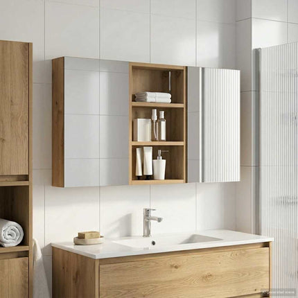 Badrumsskåpsset 3 pcs 90 x 10,5 x 50 cm Konstruerat trä