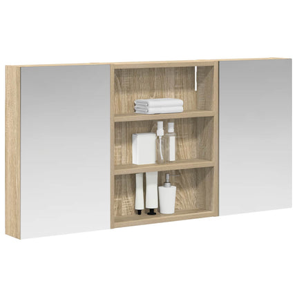 Badrumsskåpsset 3 pcs 100 x 10,5 x 50 cm Konstruerat trä