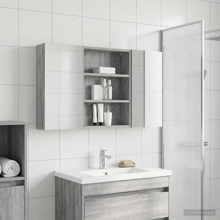 Badrumsskåpsset 3 pcs 100 x 10,5 x 50 cm Konstruerat trä