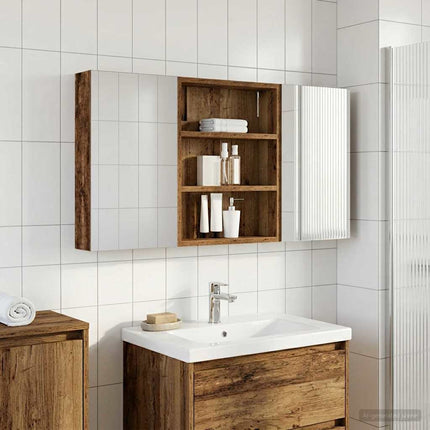 Badrumsskåpsset 3 pcs 100 x 10,5 x 50 cm Konstruerat trä