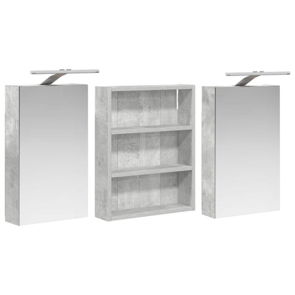 Badrumsskåpsset 3 pcs 100 x 10,5 x 50 cm Konstruerat trä