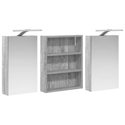 Badrumsskåpsset 3 pcs 100 x 10,5 x 50 cm Konstruerat trä