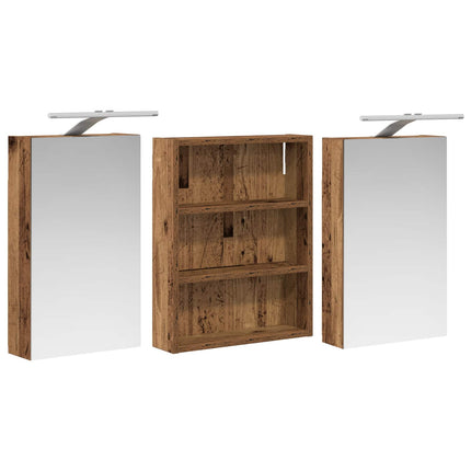 Badrumsskåpsset 3 pcs 100 x 10,5 x 50 cm Konstruerat trä