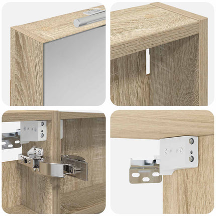 Badrumsskåpsset 3 pcs 100 x 10,5 x 60,5 cm Konstruerat trä