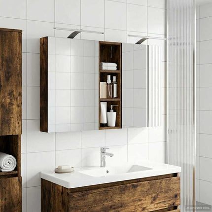 Badrumsskåpsset 3 pcs 100 x 10,5 x 60,5 cm Konstruerat trä