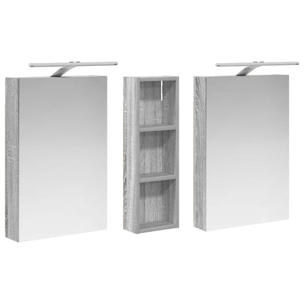 Badrumsskåpsset 3 pcs 100 x 10,5 x 60,5 cm Konstruerat trä