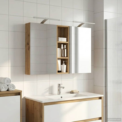 Badrumsskåpsset 3 pcs 100 x 10,5 x 60,5 cm Konstruerat trä