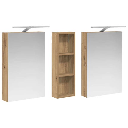 Badrumsskåpsset 3 pcs 100 x 10,5 x 60,5 cm Konstruerat trä
