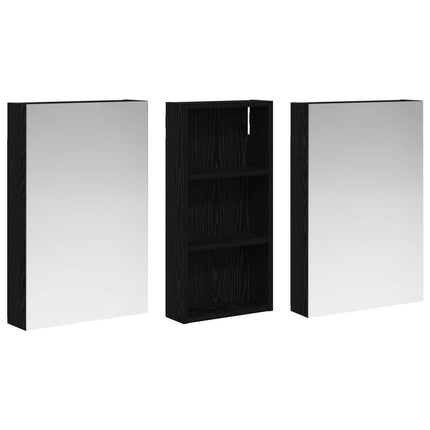 Badrumsskåpsset 3 pcs 110 x 10,5 x 60,5 cm Konstruerat trä