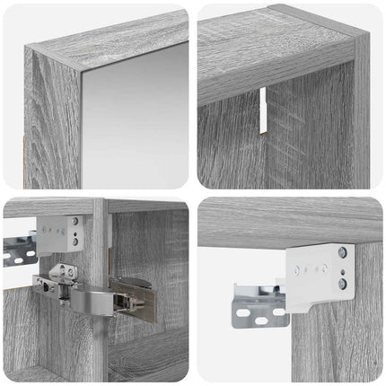Badrumsskåpsset 3 pcs 110 x 10,5 x 60,5 cm Konstruerat trä