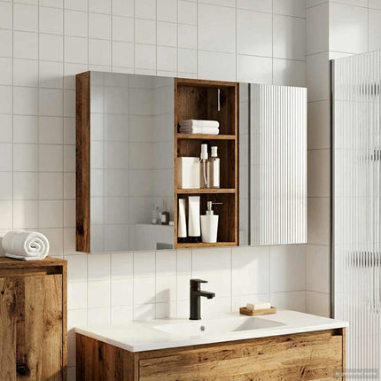 Badrumsskåpsset 3 pcs 110 x 10,5 x 60,5 cm Konstruerat trä