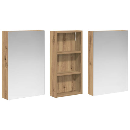Badrumsskåpsset 3 pcs 110 x 10,5 x 60,5 cm Konstruerat trä