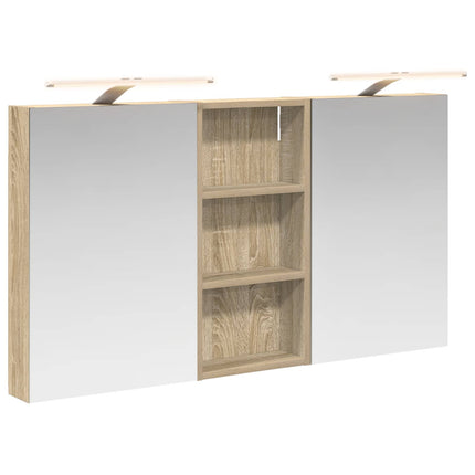Badrumsskåpsset 3 pcs 110 x 10,5 x 60,5 cm Konstruerat trä