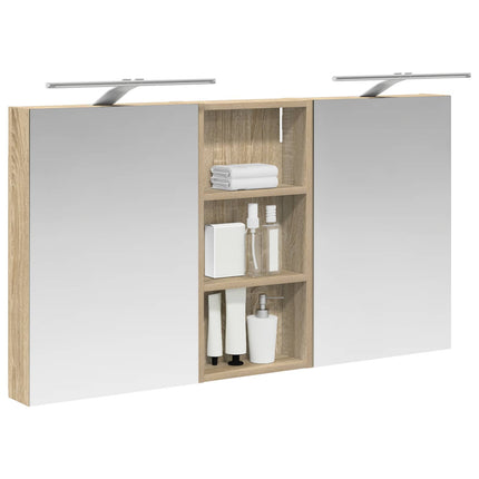 Badrumsskåpsset 3 pcs 110 x 10,5 x 60,5 cm Konstruerat trä