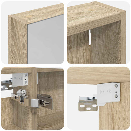 Badrumsskåpsset 3 pcs 120 x 10,5 x 60,5 cm Konstruerat trä