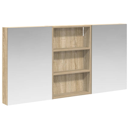 Badrumsskåpsset 3 pcs 120 x 10,5 x 60,5 cm Konstruerat trä