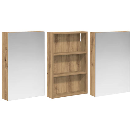 Badrumsskåpsset 3 pcs 120 x 10,5 x 60,5 cm Konstruerat trä