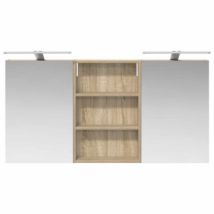 Badrumsskåpsset 3 pcs 120 x 10,5 x 60,5 cm Konstruerat trä