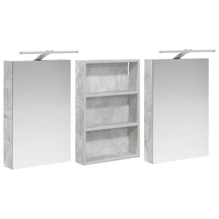 Badrumsskåpsset 3 pcs 120 x 10,5 x 60,5 cm Konstruerat trä