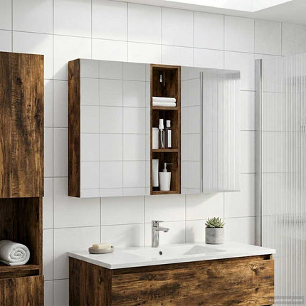Badrumsskåpsset 3 pcs 120 x 14,5 x 70 cm Konstruerat trä