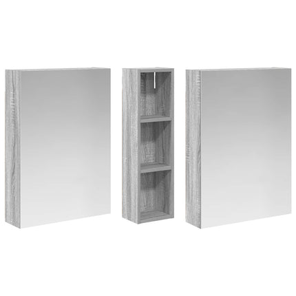 Badrumsskåpsset 3 pcs 120 x 14,5 x 70 cm Konstruerat trä