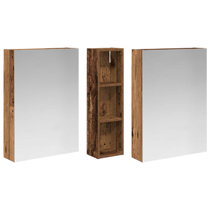 Badrumsskåpsset 3 pcs 120 x 14,5 x 70 cm Konstruerat trä