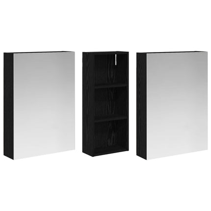 Badrumsskåpsset 3 pcs 130 x 14,5 x 70 cm Konstruerat trä