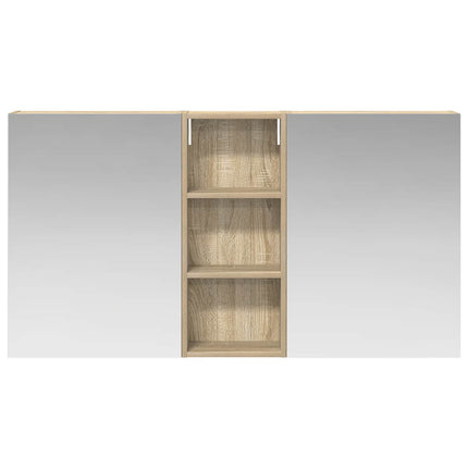 Badrumsskåpsset 3 pcs 130 x 14,5 x 70 cm Konstruerat trä