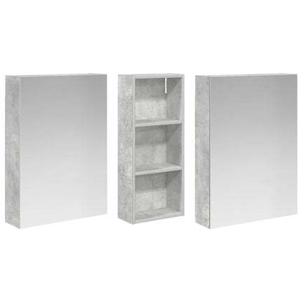 Badrumsskåpsset 3 pcs 130 x 14,5 x 70 cm Konstruerat trä