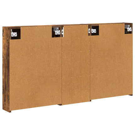 Badrumsskåpsset 3 pcs 130 x 14,5 x 70 cm Konstruerat trä