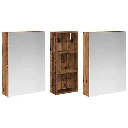 Badrumsskåpsset 3 pcs 130 x 14,5 x 70 cm Konstruerat trä