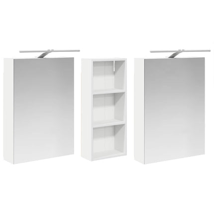 Badrumsskåpsset 3 pcs 130 x 14,5 x 70 cm Konstruerat trä