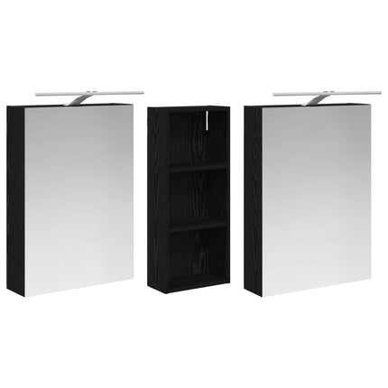 Badrumsskåpsset 3 pcs 130 x 14,5 x 70 cm Konstruerat trä