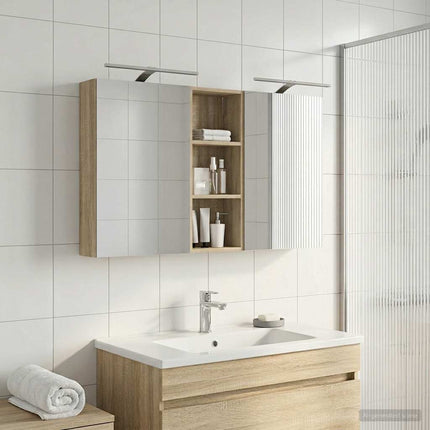 Badrumsskåpsset 3 pcs 130 x 14,5 x 70 cm Konstruerat trä